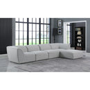  Manufacturer Color_Grey -- Miramar 142" Grey Linen Textured Fabric Upholstered 5 pc Modular Sectional IMAGE 4