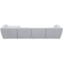  Manufacturer Color_Grey -- Miramar 142" Grey Linen Textured Fabric Upholstered 5 pc Modular Sectional IMAGE 5
