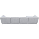  Manufacturer Color_Grey -- Miramar 142" Grey Linen Textured Fabric Upholstered 5 pc Modular Sectional IMAGE 6