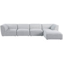  Manufacturer Color_Grey -- Miramar 142" Grey Linen Textured Fabric Upholstered 5 pc Modular Sectional IMAGE 8