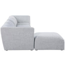  Manufacturer Color_Grey -- Miramar 142" Grey Linen Textured Fabric Upholstered 5 pc Modular Sectional IMAGE 9