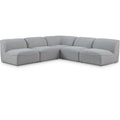  Manufacturer Color_Grey -- Miramar 104" Grey Linen Textured Fabric Upholstered 5 pc Modular Sectional IMAGE 1