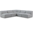 Manufacturer Color_Grey -- Miramar 104" Grey Linen Textured Fabric Upholstered 5 pc Modular Sectional IMAGE 1