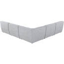  Manufacturer Color_Grey -- Miramar 104" Grey Linen Textured Fabric Upholstered 5 pc Modular Sectional IMAGE 3
