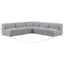  Manufacturer Color_Grey -- Miramar 104" Grey Linen Textured Fabric Upholstered 5 pc Modular Sectional IMAGE 8