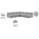  Manufacturer Color_Grey -- Miramar 104" Grey Linen Textured Fabric Upholstered 5 pc Modular Sectional IMAGE 9