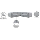  Manufacturer Color_Grey -- Miramar 109" Grey Linen Textured Fabric Upholstered 5 pc Modular Sectional IMAGE 10