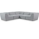  Manufacturer Color_Grey -- Miramar 109" Grey Linen Textured Fabric Upholstered 5 pc Modular Sectional IMAGE 1