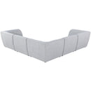  Manufacturer Color_Grey -- Miramar 109" Grey Linen Textured Fabric Upholstered 5 pc Modular Sectional IMAGE 3