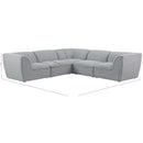  Manufacturer Color_Grey -- Miramar 109" Grey Linen Textured Fabric Upholstered 5 pc Modular Sectional IMAGE 9