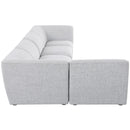  Manufacturer Color_Grey -- Miramar 142" Grey Linen Textured Fabric Upholstered 5 pc Modular Sectional IMAGE 10