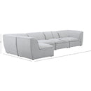  Manufacturer Color_Grey -- Miramar 142" Grey Linen Textured Fabric Upholstered 5 pc Modular Sectional IMAGE 14