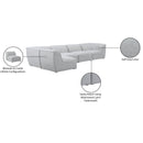  Manufacturer Color_Grey -- Miramar 142" Grey Linen Textured Fabric Upholstered 5 pc Modular Sectional IMAGE 15