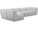  Manufacturer Color_Grey -- Miramar 142" Grey Linen Textured Fabric Upholstered 5 pc Modular Sectional IMAGE 1