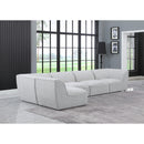  Manufacturer Color_Grey -- Miramar 142" Grey Linen Textured Fabric Upholstered 5 pc Modular Sectional IMAGE 3