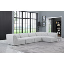  Manufacturer Color_Grey -- Miramar 142" Grey Linen Textured Fabric Upholstered 5 pc Modular Sectional IMAGE 4