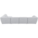  Manufacturer Color_Grey -- Miramar 142" Grey Linen Textured Fabric Upholstered 5 pc Modular Sectional IMAGE 5