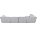  Manufacturer Color_Grey -- Miramar 142" Grey Linen Textured Fabric Upholstered 5 pc Modular Sectional IMAGE 6