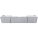  Manufacturer Color_Grey -- Miramar 142" Grey Linen Textured Fabric Upholstered 6 pc Modular Sectional IMAGE 3
