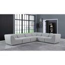 Manufacturer Color_Grey -- Miramar 142" Grey Linen Textured Fabric Upholstered 6 pc Modular Sectional IMAGE 2