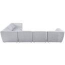  Manufacturer Color_Grey -- Miramar 142" Grey Linen Textured Fabric Upholstered 6 pc Modular Sectional IMAGE 3