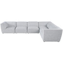  Manufacturer Color_Grey -- Miramar 142" Grey Linen Textured Fabric Upholstered 6 pc Modular Sectional IMAGE 4