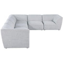  Manufacturer Color_Grey -- Miramar 142" Grey Linen Textured Fabric Upholstered 6 pc Modular Sectional IMAGE 5