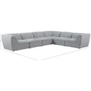  Manufacturer Color_Grey -- Miramar 142" Grey Linen Textured Fabric Upholstered 6 pc Modular Sectional IMAGE 9