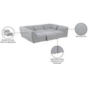  Manufacturer Color_Grey -- Miramar 109" Grey Linen Textured Fabric Upholstered 6 pc Modular Sectional IMAGE 10