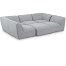  Manufacturer Color_Grey -- Miramar 109" Grey Linen Textured Fabric Upholstered 6 pc Modular Sectional IMAGE 1