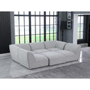  Manufacturer Color_Grey -- Miramar 109" Grey Linen Textured Fabric Upholstered 6 pc Modular Sectional IMAGE 2