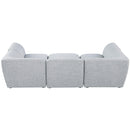  Manufacturer Color_Grey -- Miramar 109" Grey Linen Textured Fabric Upholstered 6 pc Modular Sectional IMAGE 3