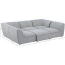  Manufacturer Color_Grey -- Miramar 109" Grey Linen Textured Fabric Upholstered 6 pc Modular Sectional IMAGE 9