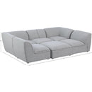 Meridian Miramar Grey Durable Linen Textured Modular Sectional IMAGE 9
