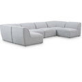  Manufacturer Color_Grey -- Miramar 142" Grey Linen Textured Fabric Upholstered 6 pc Modular Sectional IMAGE 1