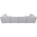  Manufacturer Color_Grey -- Miramar 142" Grey Linen Textured Fabric Upholstered 6 pc Modular Sectional IMAGE 3
