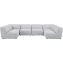  Manufacturer Color_Grey -- Miramar 142" Grey Linen Textured Fabric Upholstered 6 pc Modular Sectional IMAGE 4