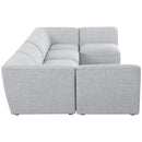  Manufacturer Color_Grey -- Miramar 142" Grey Linen Textured Fabric Upholstered 6 pc Modular Sectional IMAGE 5