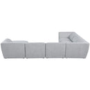  Manufacturer Color_Grey -- Miramar 142" Grey Linen Textured Fabric Upholstered 7 pc Modular Sectional IMAGE 3