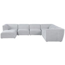  Manufacturer Color_Grey -- Miramar 142" Grey Linen Textured Fabric Upholstered 7 pc Modular Sectional IMAGE 4