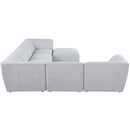  Manufacturer Color_Grey -- Miramar 142" Grey Linen Textured Fabric Upholstered 7 pc Modular Sectional IMAGE 5