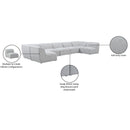  Manufacturer Color_Grey -- Miramar 175" Grey Linen Textured Fabric Upholstered 7 pc Modular Sectional IMAGE 10
