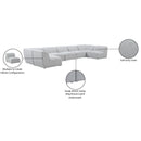 Meridian Miramar Grey Durable Linen Textured Modular Sectional IMAGE 10
