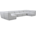  Manufacturer Color_Grey -- Miramar 175" Grey Linen Textured Fabric Upholstered 7 pc Modular Sectional IMAGE 1