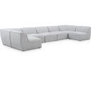  Manufacturer Color_Grey -- Miramar 175" Grey Linen Textured Fabric Upholstered 7 pc Modular Sectional IMAGE 1