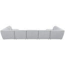  Manufacturer Color_Grey -- Miramar 175" Grey Linen Textured Fabric Upholstered 7 pc Modular Sectional IMAGE 3