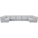  Manufacturer Color_Grey -- Miramar 175" Grey Linen Textured Fabric Upholstered 7 pc Modular Sectional IMAGE 4