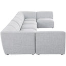  Manufacturer Color_Grey -- Miramar 175" Grey Linen Textured Fabric Upholstered 7 pc Modular Sectional IMAGE 5