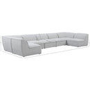  Manufacturer Color_Grey -- Miramar 175" Grey Linen Textured Fabric Upholstered 7 pc Modular Sectional IMAGE 9