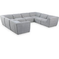  Manufacturer Color_Grey -- Miramar 142" Grey Linen Textured Fabric Upholstered 8 pc Modular Sectional IMAGE 1